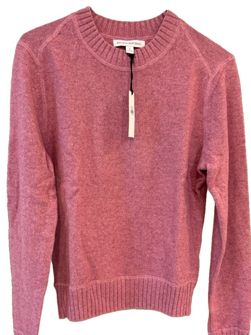 Banana Republic Merino Wool Cotton Crewneck Sweater NWT Rose Pink S